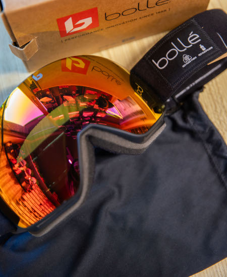 Boy with accessories purchased at the San Rocco store in Livigno