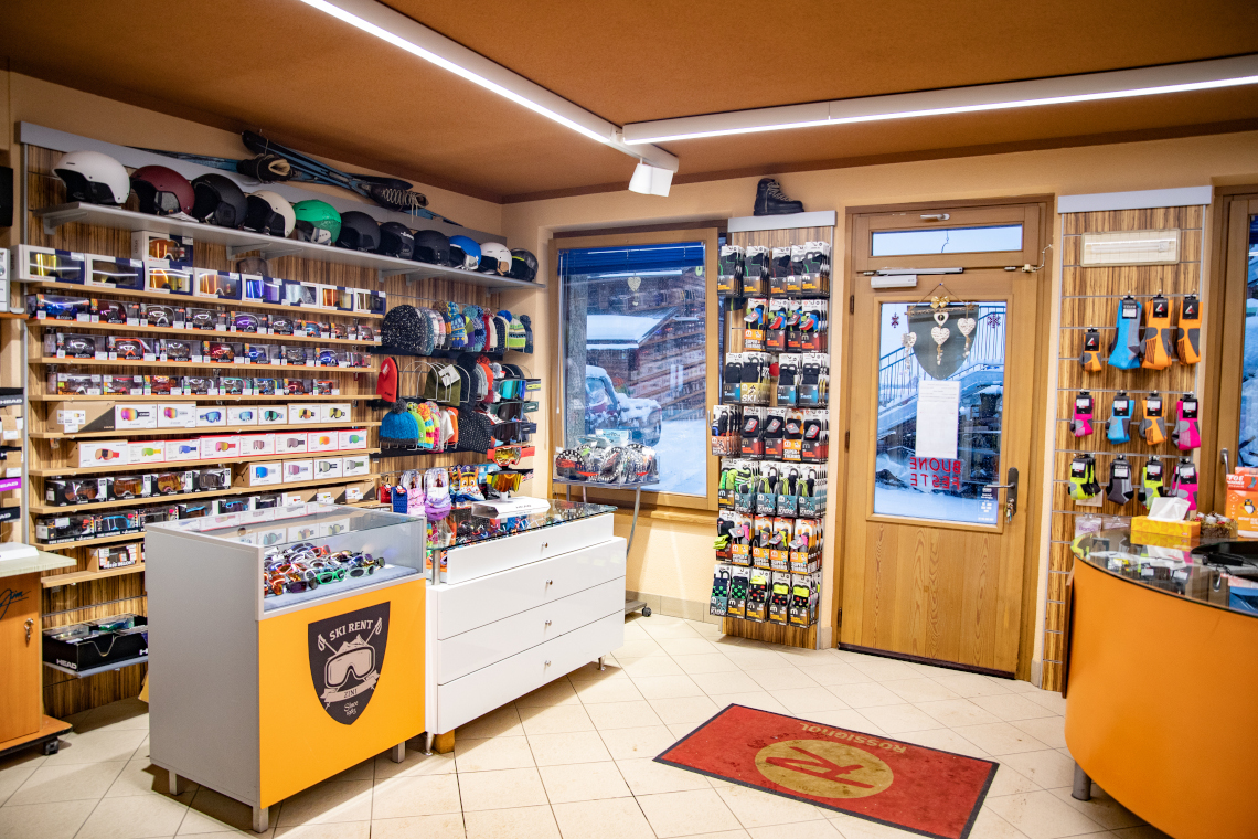 Boy with accessories purchased at the San Rocco store in Livigno